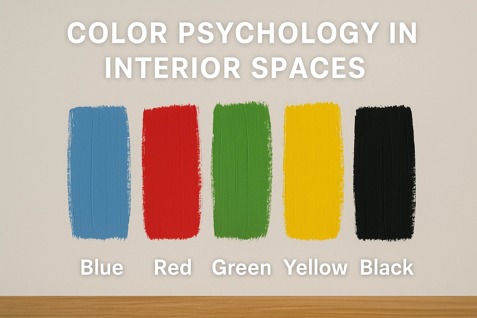 A modern living room featuring color psychology elements with contrasting blue, yellow, and neutral tones.